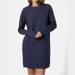 Topshop Navy Blue Quilted Sweatshirt Dress